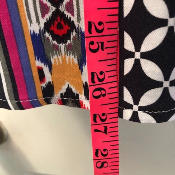 Ruby Rd. Womens Colorful Bold Tunic Shirt Adjustable Sleeves Petite Small V-Neck - Picture 9 of 9